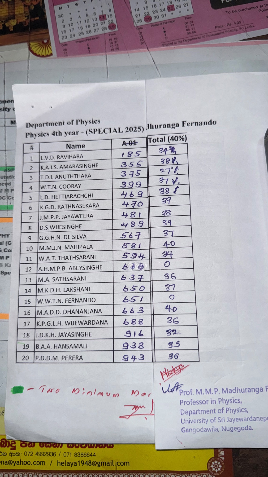 Space & Atmospheric Physics Continues Assignment Marks