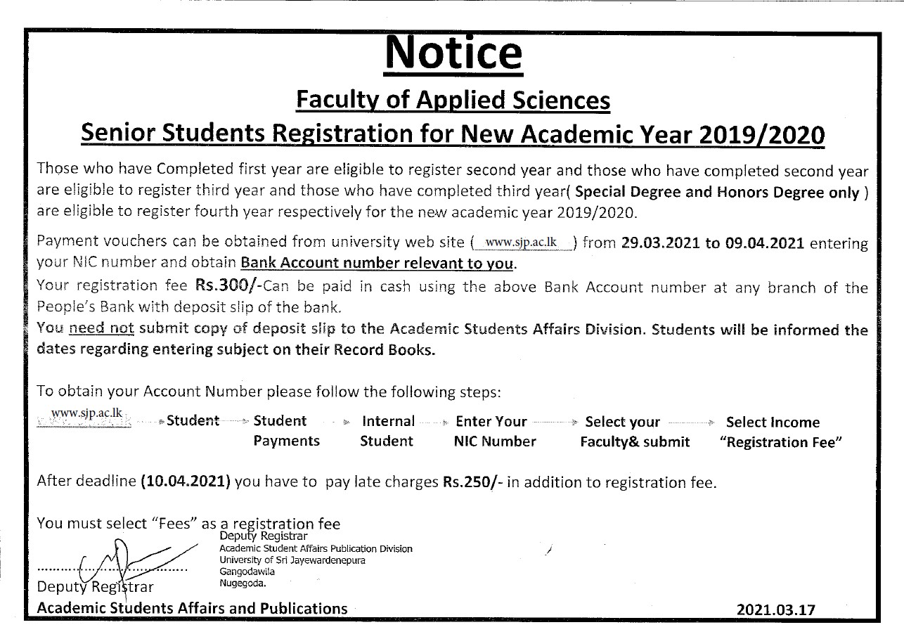 Student Registration 2019/2020